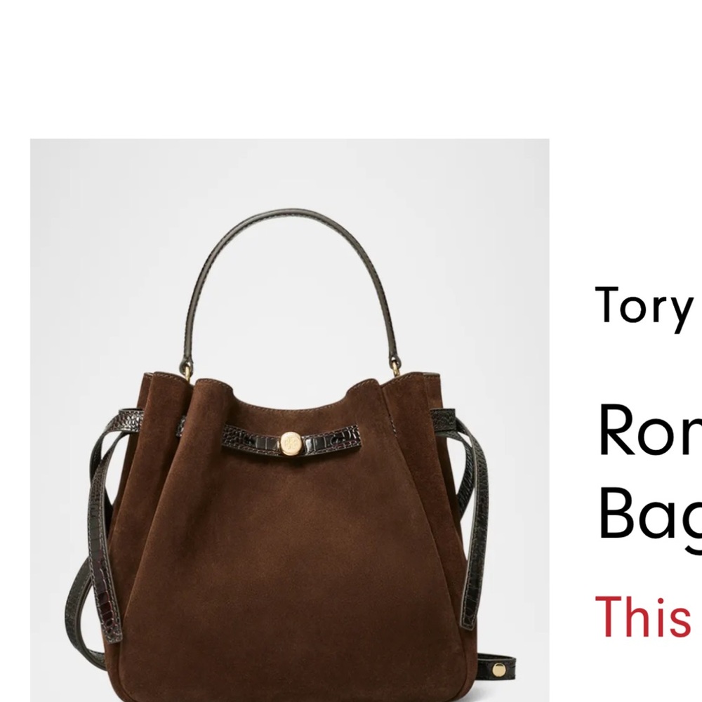 Tory Burch Dark Brown Suede Shoulder Bag